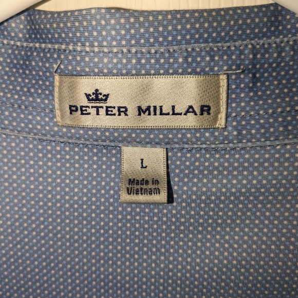 Peter Millar Men’s Large Short Sleeve Light Blue Polo Poly/Spandex LIKE NEW! - Picture 5 of 13